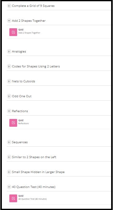 11plus Non-verbal reasoning expanded course