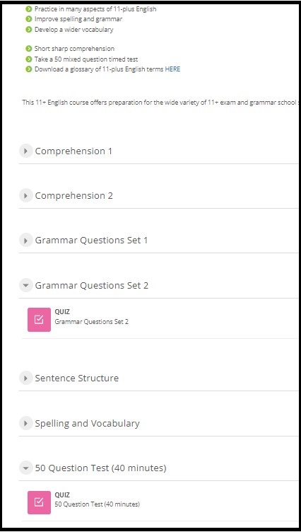 English course expanded